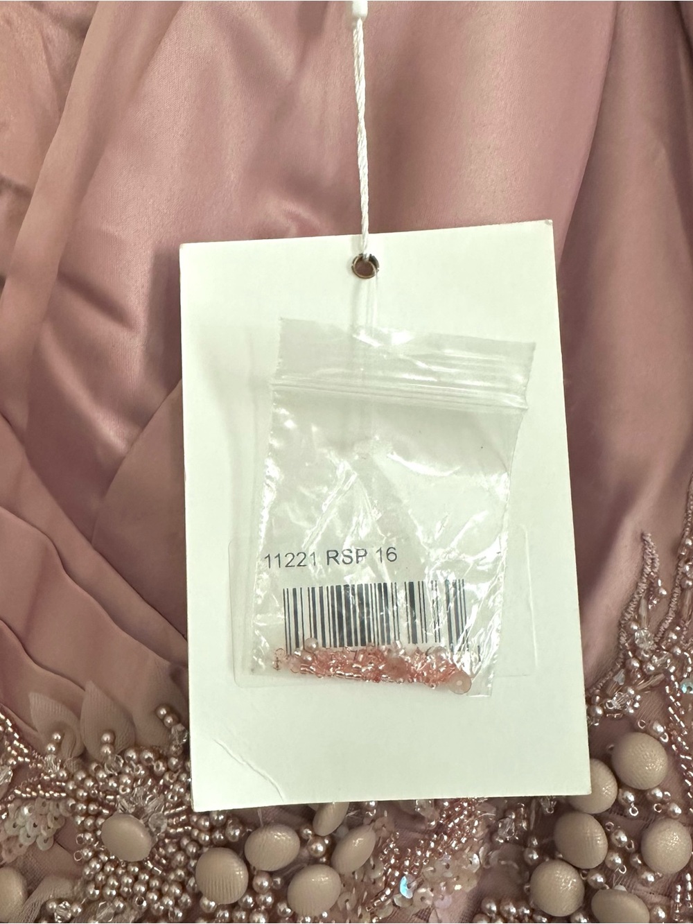 Mac Duggal Gown Dress Dusty Rose Long Sleeve Embellished Waist Evening Size 16 - Picture 12 of 15